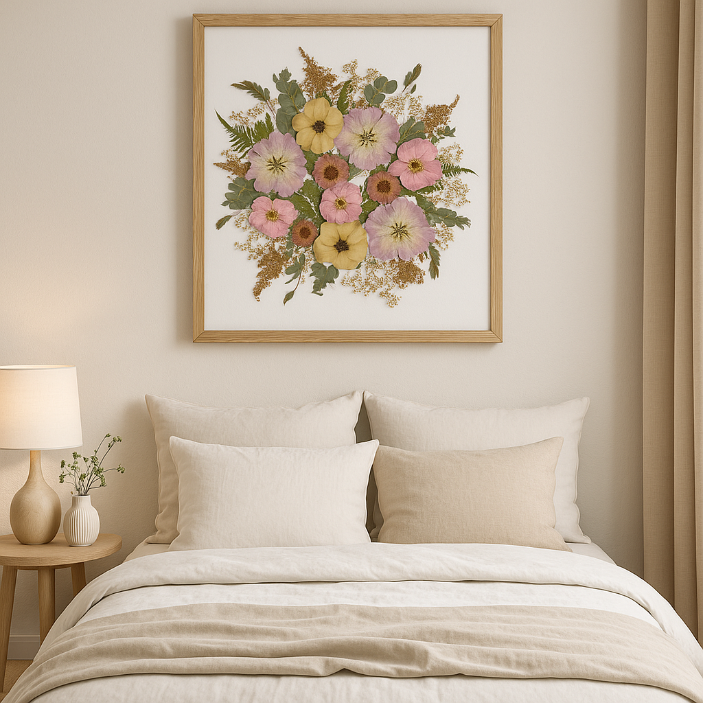 Erinnerungen zum Aufhängen – so setzt du dein Brautstraußbild stilvoll in Szene