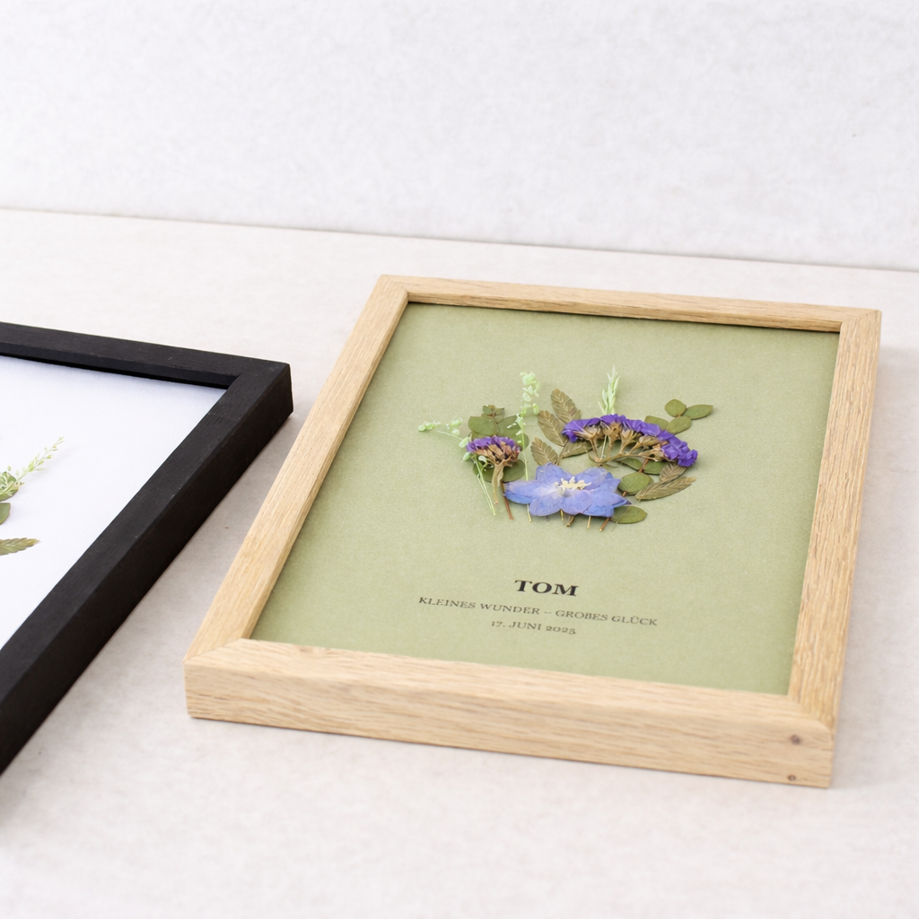 Personalisiertes Blumenbild zur Geburt oder Taufe