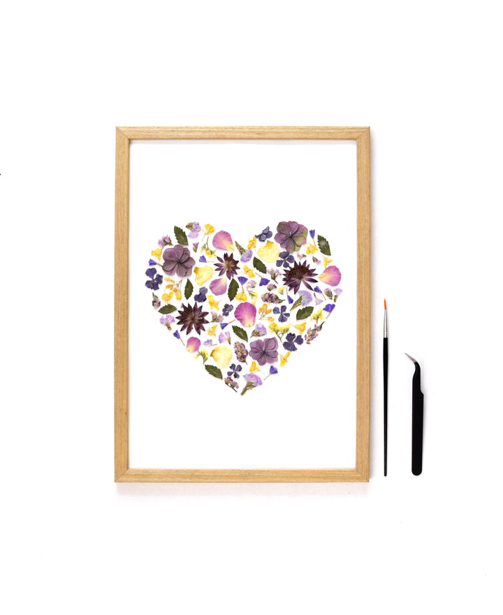 Blüten Kunst Kit - Dein DIY Projekt (Design Herz)