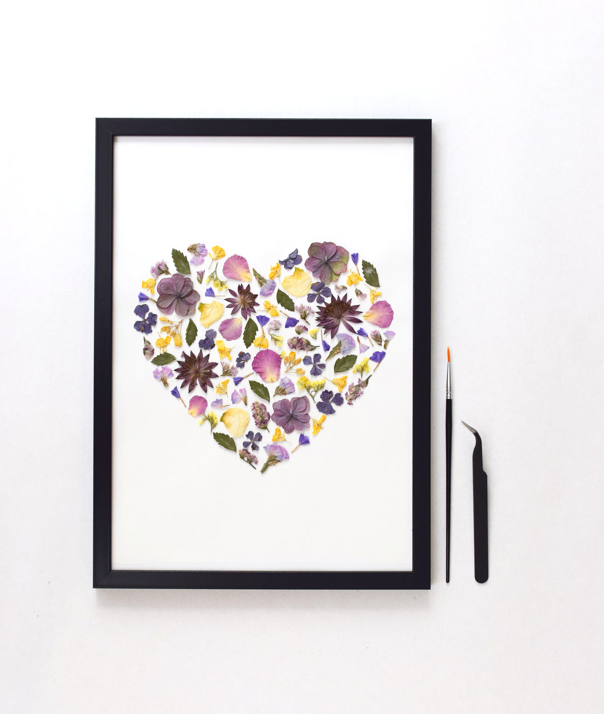 Blüten Kunst Kit - Dein DIY Projekt (Design Herz)