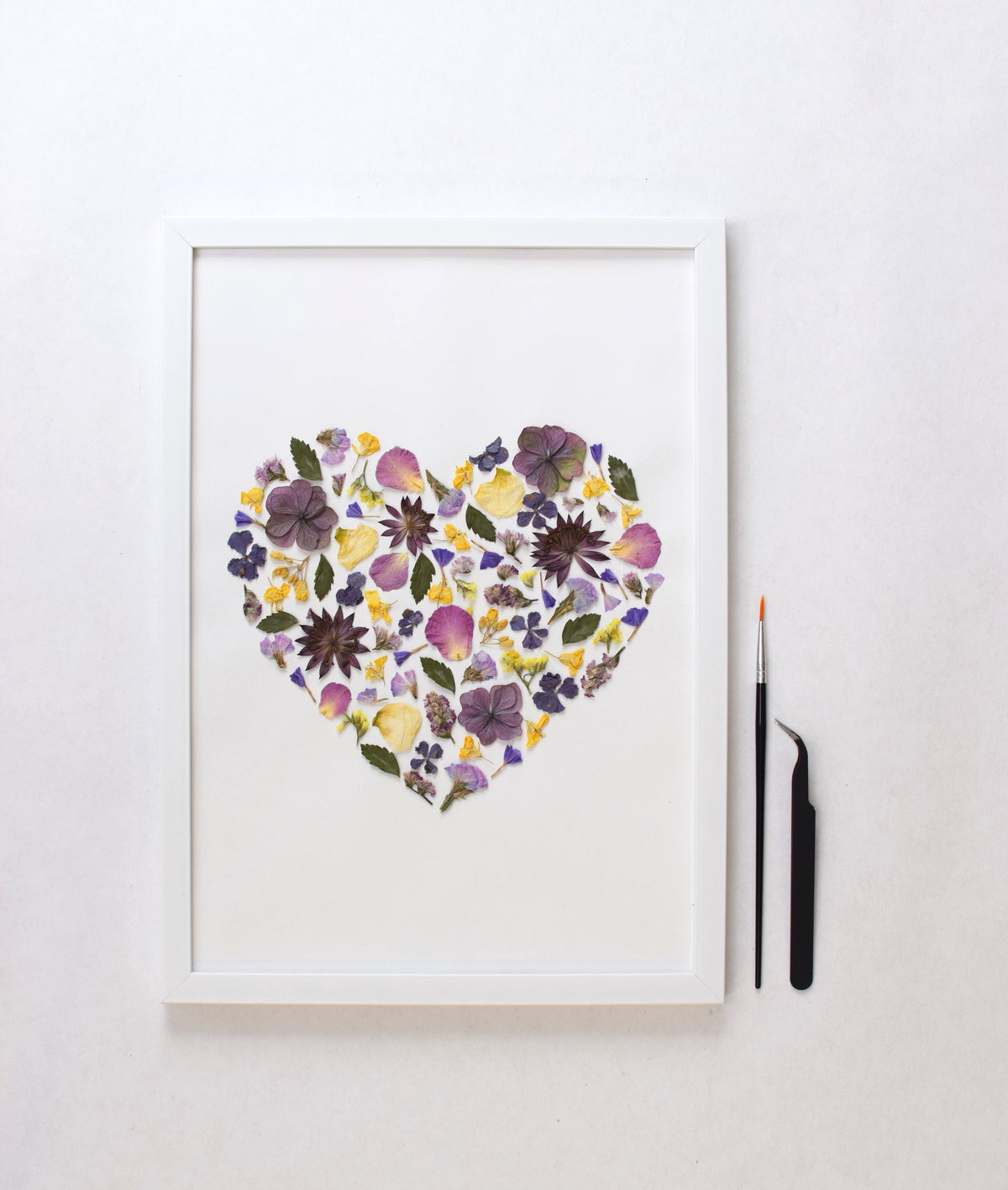 Blüten Kunst Kit - Dein DIY Projekt (Design Herz)