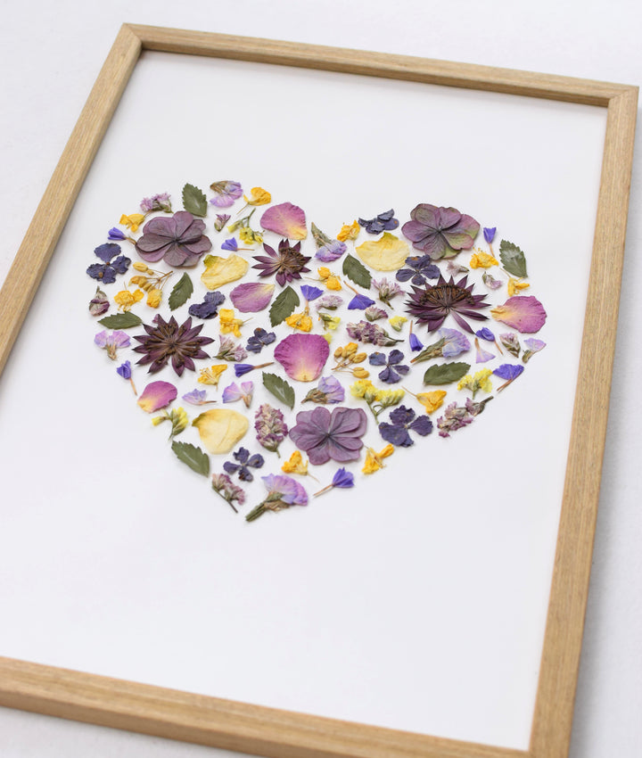 Blüten Kunst Kit - Dein DIY Projekt (Design Herz)