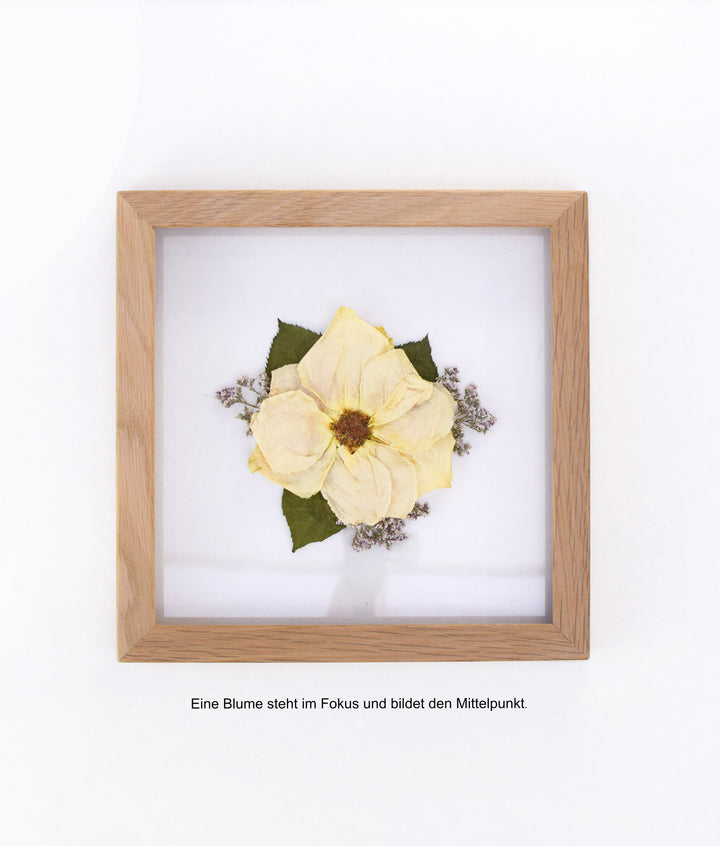 Brautstraußkonservierung 21x21 Design/ Einzelblüte