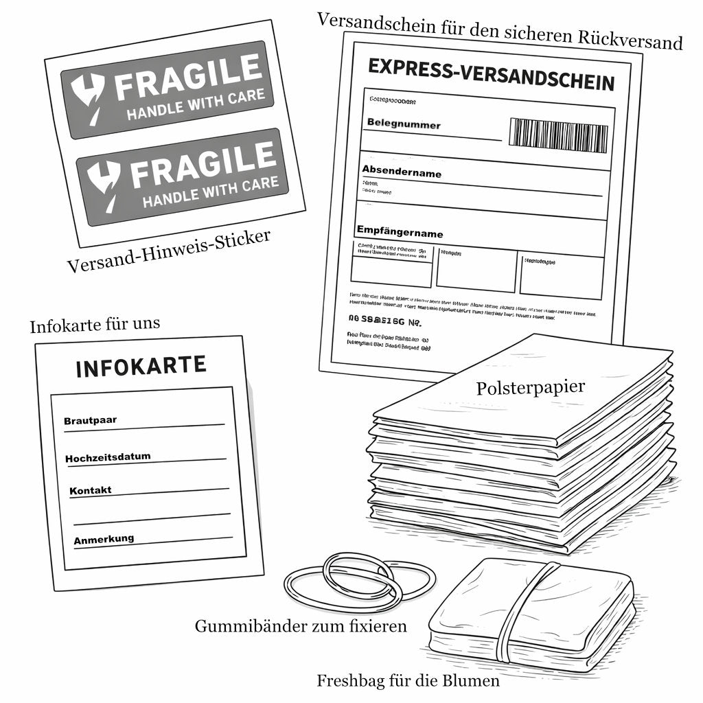 Premium Brautstrauß-Versandbox (inkl.Express-Versandschein)