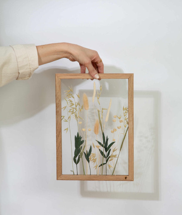 Wandbild m. Trockenblumen - diverse Trockenblumen