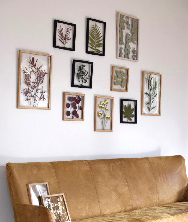 Wandbild m. Trockenblumen - Gräser gold
